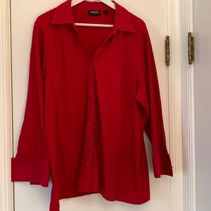 Red Avenue v-neck collared tunic - Size 22/24